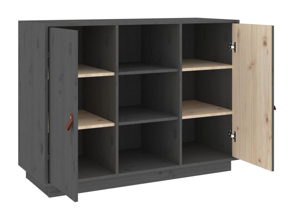 Buffet Gris 100x40x75 cm Bois massif de pin KPXI03106