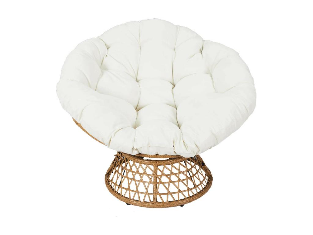 Cosymeub - Fauteuil Pivotant Blanc avec Assise Capitonnée JXWG04184