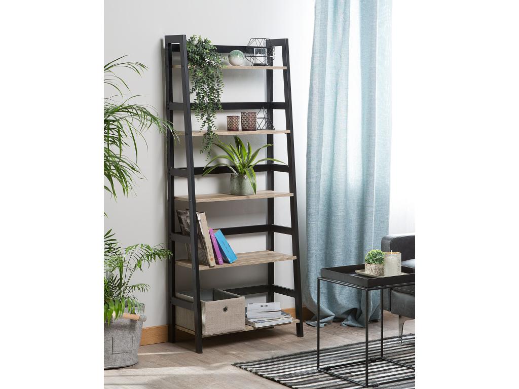 Bibliothèque 5 étagères Cosymeub Noir DPAT11647