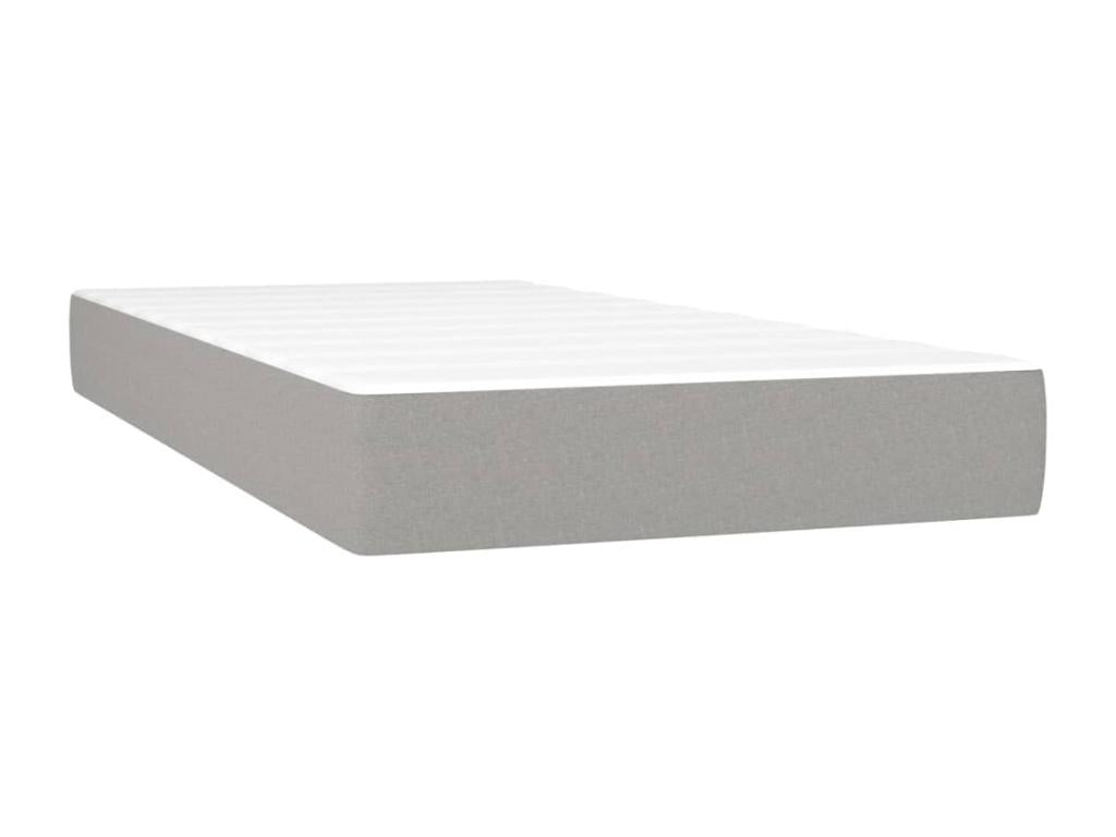 Lit à sommier tapissier avec matelas Gris clair 80x200 cm Tissu VWSN91030