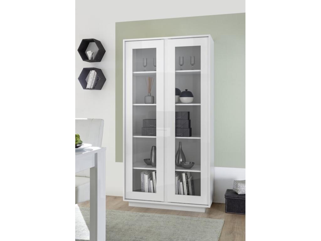 Vitrine ICE blanc laqué 92x179x43 cm OWHD10802