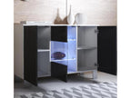 Bahut Buffet bas pour Salon Salle à manger en Blanc et Noir avec LED 120x40x82cm Cosymeub A2 MFQI12987