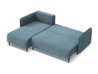 Canapé d'angle gauche convertible en tissu texturé - bleu clair - Cosymeub VCMF40298