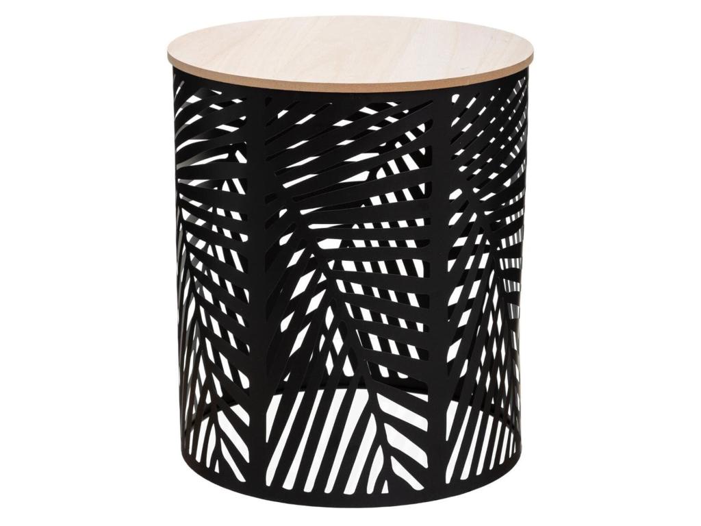 Lot De 2 Tables Basses Noires D'appoint Dimensions 35x35x40 Cm YJRH38458