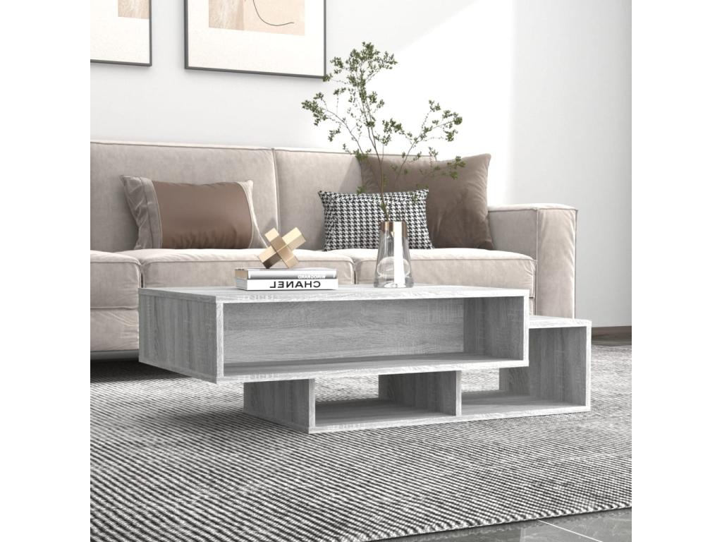 Table basse Cosymeub gris 105x55x32 cm Bois d'ingénierie OZQZ52002