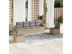 Salon de jardin avec coussins 6 pièces beige résine tressée SMMP17054