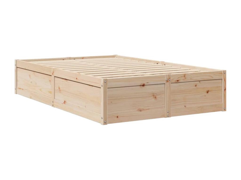 Cadre de lit sans matelas 135x190 cm bois de pin massif IKQQ92136