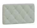 Coussin de tête de lit gris clair 80cm velours IMTQ93082