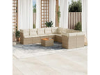 Salon de jardin 11 pcs avec coussins beige résine tressée YUMW82446