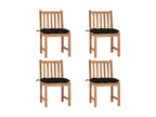 Chaises de jardin 4 pcs avec coussins Bois de teck massif 20 EZBB96223