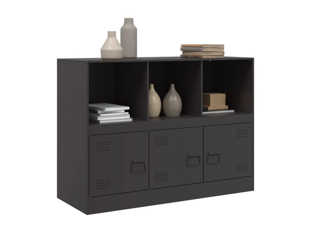 Buffet noir 99x39x73 cm acier NOVQ73168