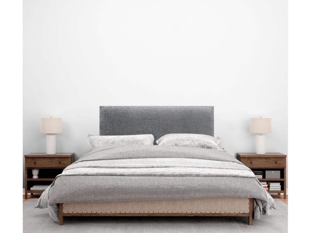 Cosymeub Tête de Lit Laine Naturelle 80x105cm avec Pieds de Lit 80/90 - Gris WFWM08766