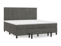 Lit à sommier tapissier et matelas Gris foncé 200x200cm Velours MEKL11451