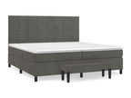 Lit à sommier tapissier et matelas Gris foncé 200x200cm Velours MEKL11451