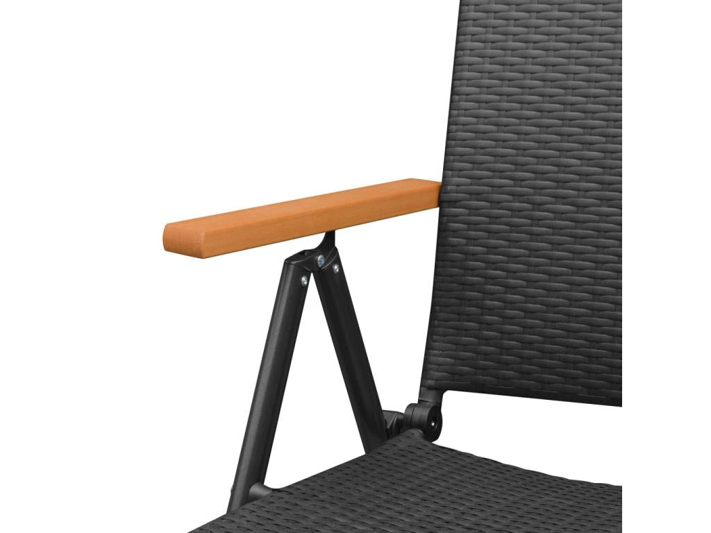 Ensemble de salle à manger de jardin 3 pcs Noir et marron 3 VUWL00316