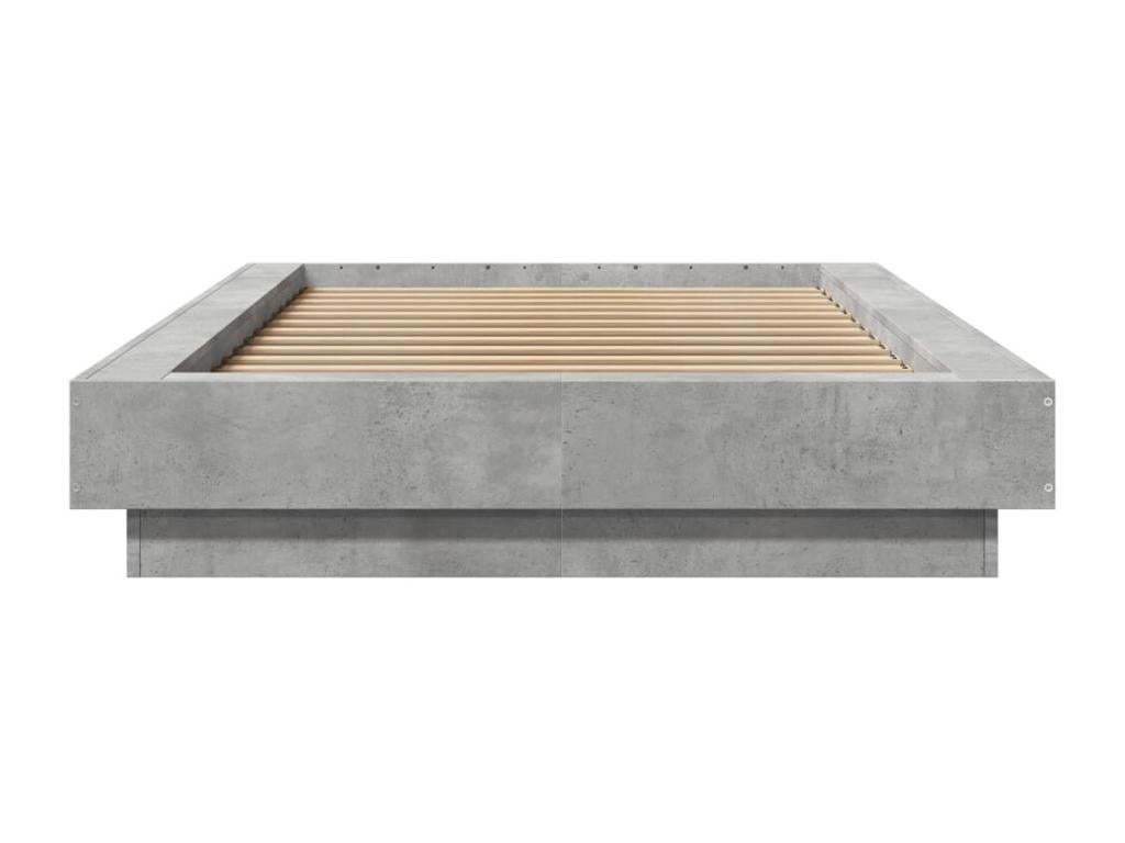 Cadre de lit gris béton 90x190 bois d'ingénierie PKGN27228