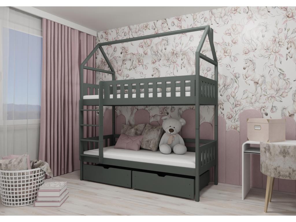 Lit cabane Cosymeub HB004 90x190 cm Graphite TNAZ21595