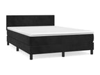 Sommier à Cosymeub de lit avec matelas Noir 140x190 cm Velours ZGQS43959