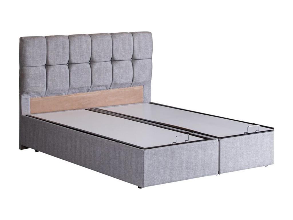 LIT coffre PARIS gris 160x200 cm - Dimensions 160x200 cm - Sans Matelas FAYC16636