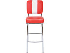 2x tabouret de bar Cosymeub chaise de comptoir design rétro des années 50 similicuir - rouge / blanc FNCJ03343