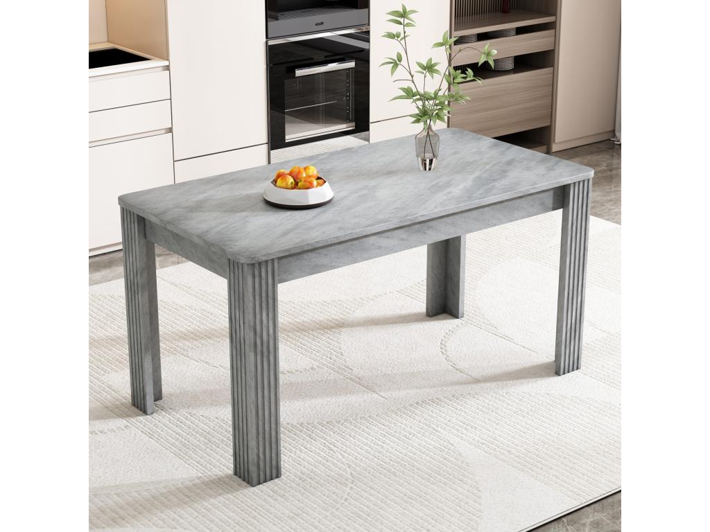 Table à manger 4 personnes - panneaux de particules - effet béton gris - charge max 130kg - 117x68x75cm SBYM62144