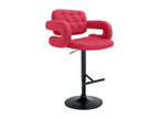 Tabouret de bar - Tissu / Métal - Rouge - Cosymeub QTVN26335