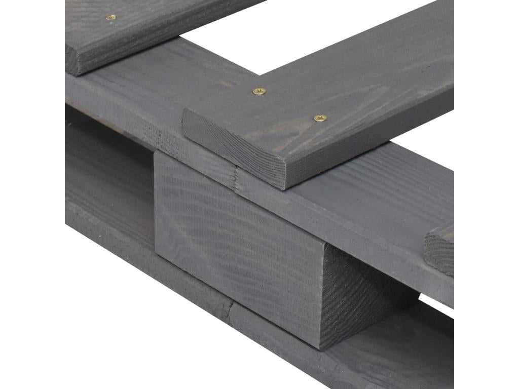 Cadre de lit sans matelas gris 140x200 cm bois massif de pin TCTL16435