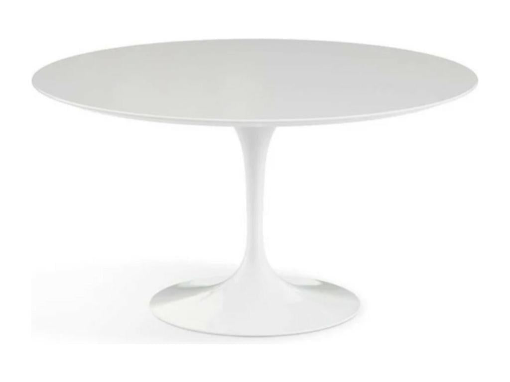 Table tulipe ronde-Plateau Blanc mat-Diamètre 150 cm-Piètement Blanc mat LQEE78136