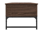 Table basse chêne marron 100x50x40cm bois d'ingénierie et métal SGGN05465