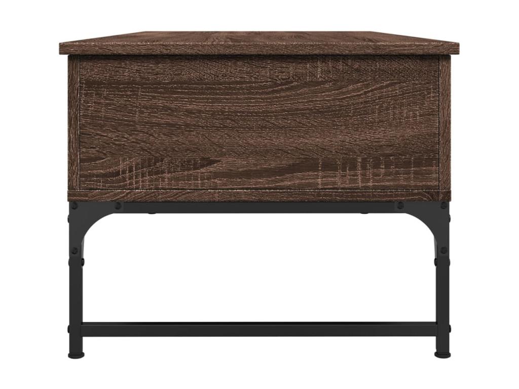Table basse chêne marron 100x50x40cm bois d'ingénierie et métal SGGN05465