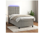 Sommier à Cosymeub de lit et matelas et LED Gris clair 90x190 KHQC04588