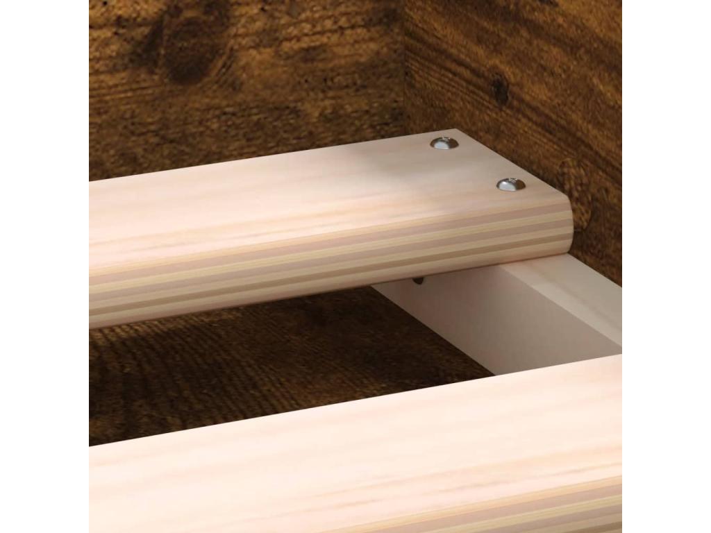 Cadre de lit sans matelas chêne fumé 90x190 cm QPCH32883