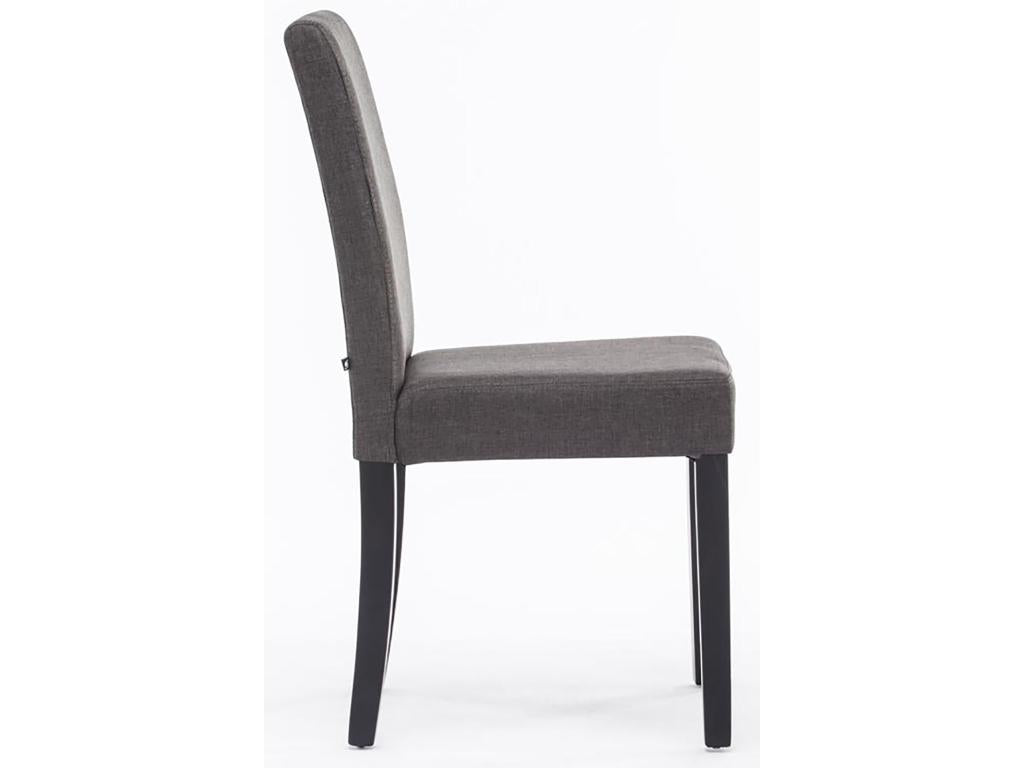 Lot de 2 chaises de salle à manger design moderne en tissu gris foncé et pieds en bois noir 10 0001557 AHPP36093