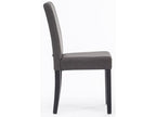 Lot de 2 chaises de salle à manger design moderne en tissu gris foncé et pieds en bois noir 10 0001557 AHPP36093