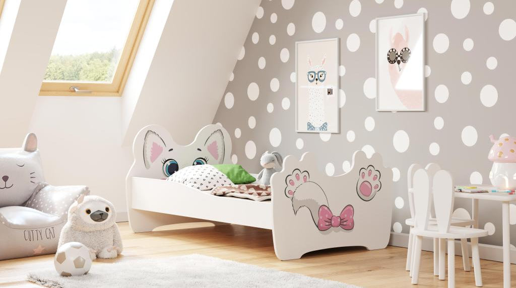 Lit Enfant ANIMAUX KSB015 80x144x70 Blanc DDPG22752