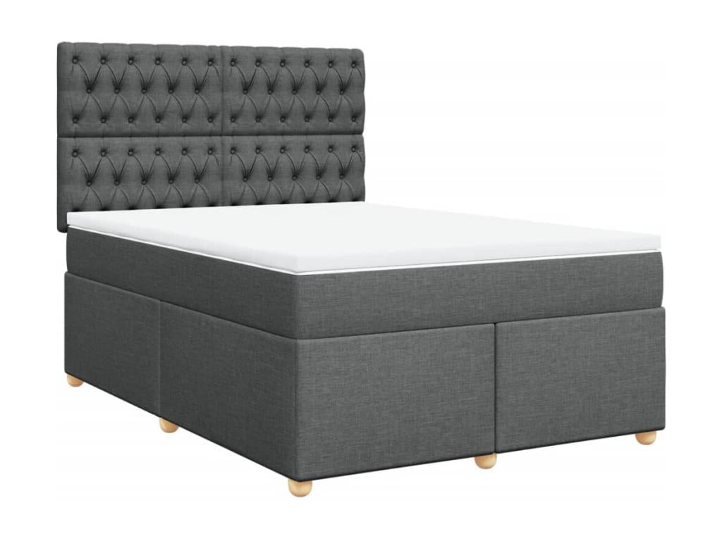 Sommier à Cosymeub de lit avec matelas Gris foncé 160x200cm Tissu DAJV67203