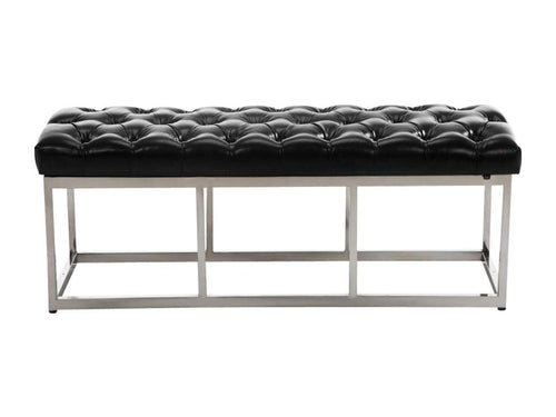 Banquette - Similicuir / Acier inoxydable - Noir - Cosymeub NSEG06987