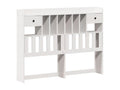 Lit bibliothèque sans matelas blanc 140x190 cm bois pin massif PUNH68629