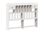 Lit bibliothèque sans matelas blanc 140x190 cm bois pin massif PUNH68629