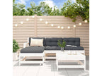 Salon de jardin 5 pcs avec coussins blanc bois massif IWKA60958