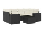 Salon de jardin 7 pcs avec coussins noir résine tressée NMAJ77285