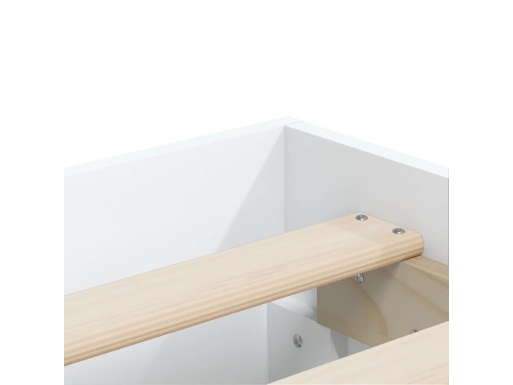 Cadre de lit avec tiroirs sans matelas blanc 150x200 cm TZXE33145