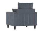 Fauteuil Gris foncé 60 cm Velours UJEU20470
