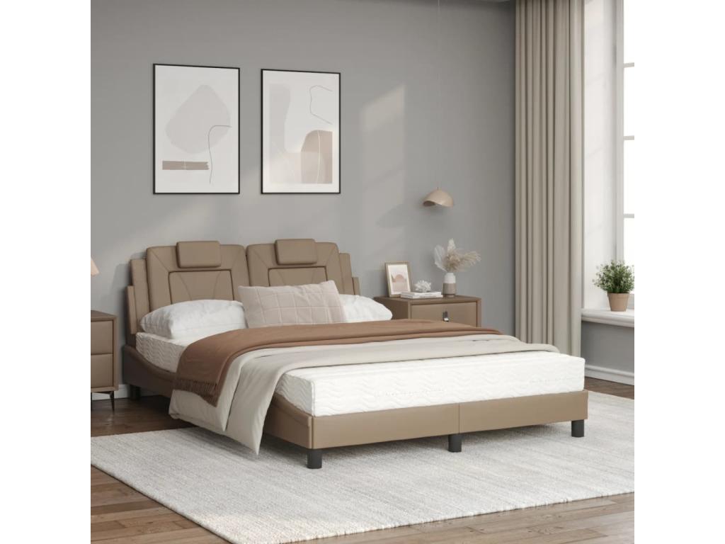 Lit avec matelas cappuccino 120x200 cm similicuir ODYT21884