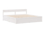 Cadre de lit sans matelas blanc 160x200 cm bois de pin massif BRPF02008