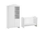Lit bébé 60x120 et armoire 2 portes Cosymeub Blanc YBPZ79573