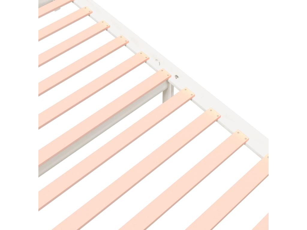 Cadre de lit Blanc Bois massif 135x190 cm Double IJVW34775