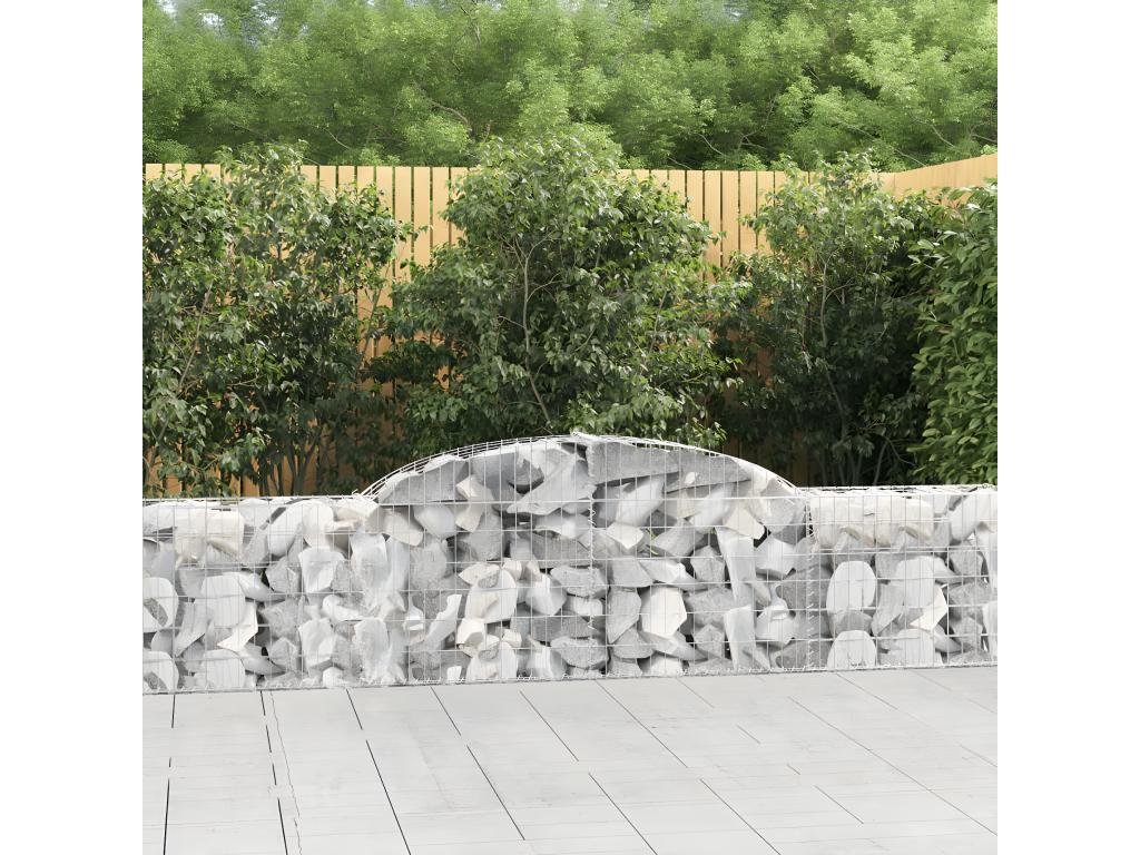 Paniers à gabions arqués 8 pièces 300x30x60/80 cm Fer renforcé YVUL19327