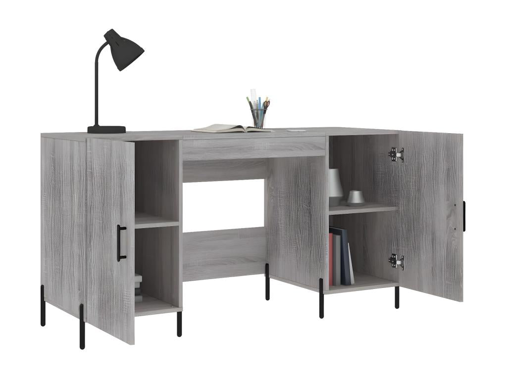 Bureau Cosymeub gris 140x50x75 cm bois d'ingénierie EQOV35191