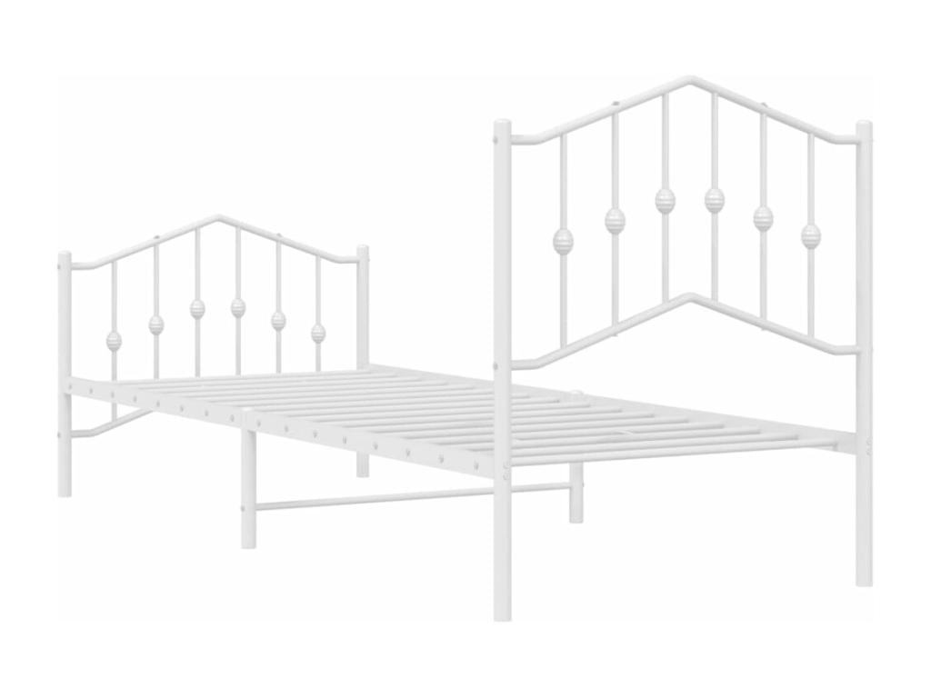 Cadre de lit métal avec tête de lit/pied de lit blanc 80x200 cm DMSA53056